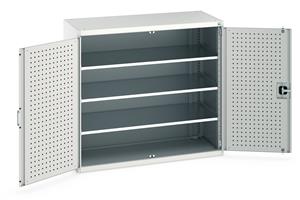 Bott Tool Storage Cupboards for workshops with Shelves and or Perfo Doors Bott Perfo Door Cupboard 1300Wx650Dx1200mmH - 3 Shelves